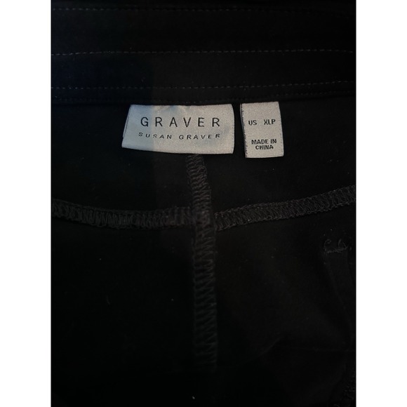 GRAVER Susan Graver Women's Pull-on Faux Suede Leggings Pants Black SZ XLP Soft - Picture 5 of 7